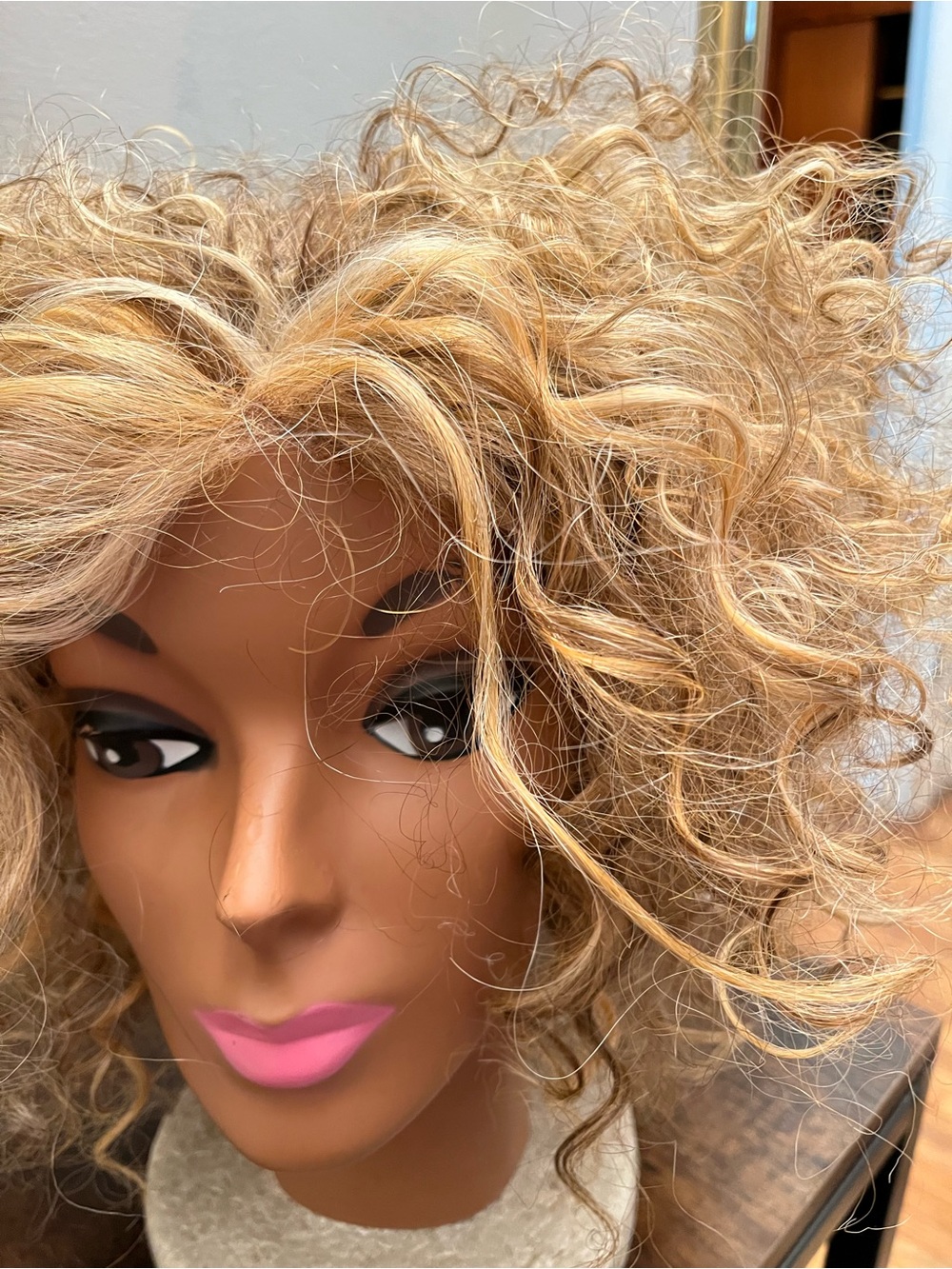 Blonde Hair Curly Kinky Wavy Wig made by Its A Wig 27 2B